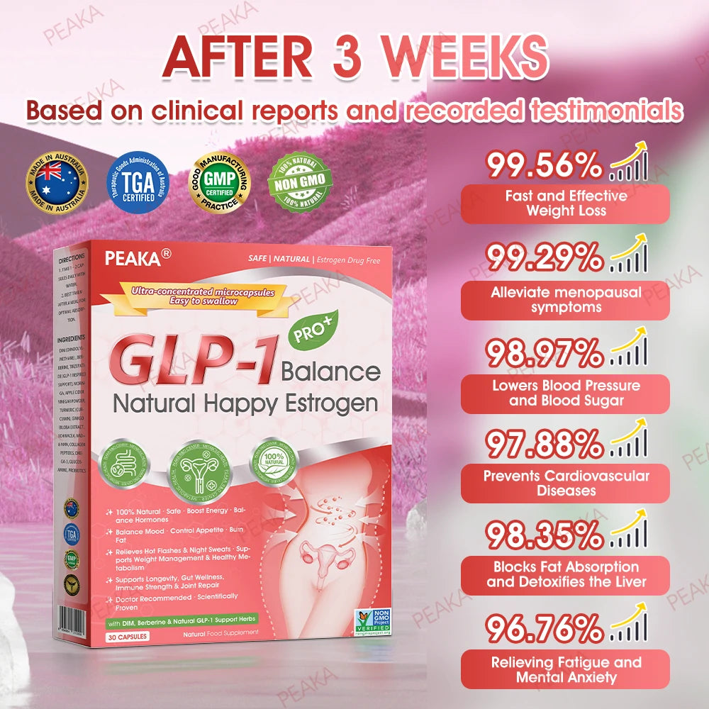 | 𝐎𝐟𝐟𝐢𝐜𝐢𝐚𝐥 Australia 𝐒𝐭𝐨𝐫𝐞 | 🇦🇺 PEAKA® GLP-1 Natural Happy Estrogen Balance · Double-Layer Nanoliposome Microcapsules ·Easy-to-Swallow for Middle-Aged & Older Adults💪For obesity, diabetes, menopause relief, sleep, gut & joints)