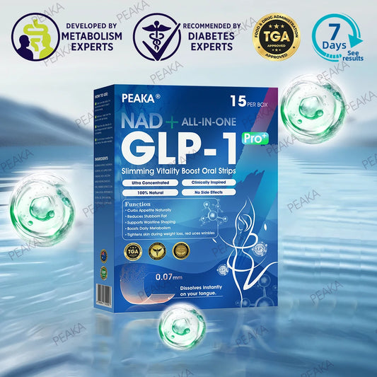 【Last Day Promotion 80% OFF🥇】PEAKA® GLP‑1 Seven-in-One Slimming Vitality Boost Oral Strips 👩‍⚕️ TGA-Certified | 1 Strip Daily | Visible Results in 7 Days ✅ Supports Weight Loss, Heart Health, Blood Sugar, Sleep & Joint Mobility